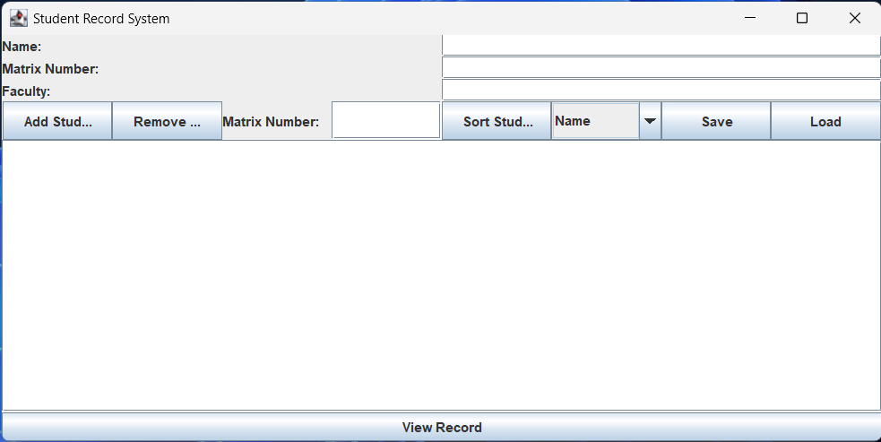 Student Record GUI